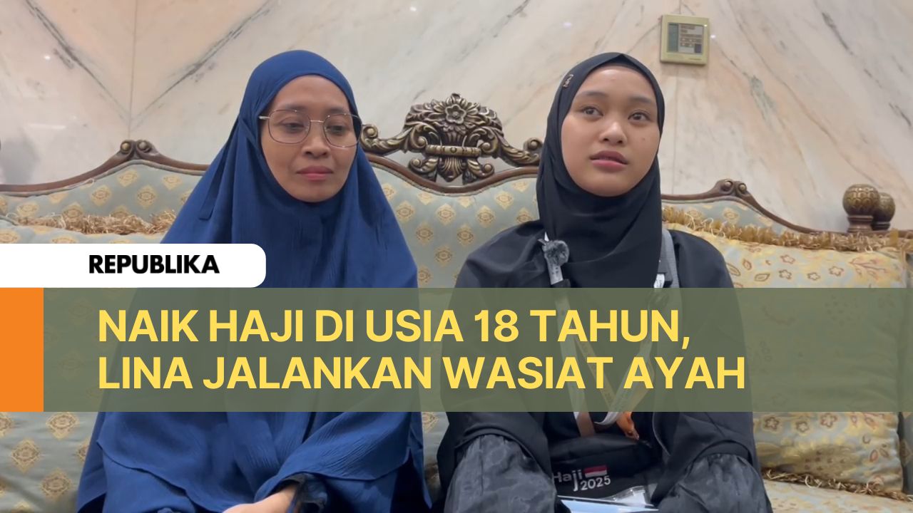Zahrotun Ulin Nasroh akrab disapa Lina dan sang ibu, Husnul Khotimah. Lina menjadi jamaah haji termuda 2025.
