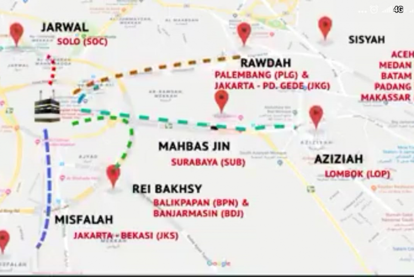 Zonasi haji di Makkah pada musim haji 2019