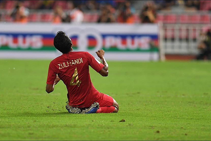 Zulfiandi  saat membela timnas Indonesia di Piala AFF 2018 