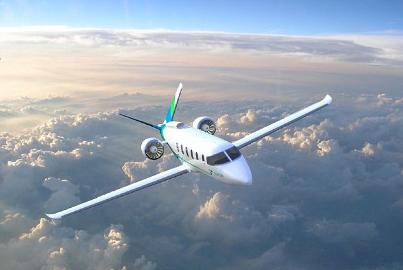 Pesawat listrik (ilustrasi). Pesawat listrik terbesar di dunia rencananya akan terbang pada Kamis (28/5).