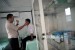Dokter mengecek kesehatan pemudik di Pos Kesehatan Pelabuhan Merak, Banten, Senin (11/6).