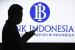 Layar memampilkan logo Bank Indonesia (BI) di Jakarta.
