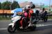 Pemudik motor berboncengan dengan anaknya saat melewati Simpang Jomin, Karawang, Jawa Barat, Rabu (19/4/2023). 