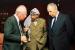 PM Israel Yitzhak Rabin, pemimpin Palestina Yasser Arafat dan Menlu Israel Shimon Perez sebelum menerima Nobel Perdamaian di Oslo pada 1994.