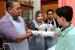 Dari kiri ke kanan, Dokter Arif, Masri and Mohammed Ulil saat memeriksa pasien di Hospital Sultanah Nur Zahirah in Kuala Terengganu, Malaysia.