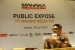 Direktur Utama Mahaka Media, Adrian Syarkawie menyampaikan paparannya dalam Rapat Umum Pemegang Saham Tahunan (RUPST) PT Mahaka Media Tbk di Jakarta, Selasa (28/6). 