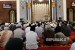 Guru besar Universitas Al Azhar Mesir Syekh Muhammad Nasr Addusuqi Al- Abbani tengah memberikan tausyiah tadi siang di Masjid Hubbul Wathan, NTB , Ahad (11/6).
