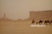 Ilustrasi sahabat nabi berjalan di tengah padang pasir.