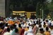 Jamaah calon Haji mengikuti kegiatan manasik haji di Lapangan Tegar Beriman, Bogor, Jawa Barat, Sabtu (14/7). 