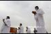  Jamaah haji tengah memanjatkan doa di Jabal Rahmah, saat menunaikan ibadah wukuf di padang Arafah, Senin (19/7). Arab Saudi Tutup Pendaftaran Jamaah Haji Domestik