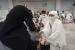 Kedatangan jamaah haji gelombang 2 perdana di Bandara King Abdul Aziz International Airport (KAIA), Jeddah, Ahad (19/6). Jamaah Indonesia Gelombang Kedua Mendapat Sambutan Hangat di Jeddah