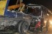 Mobil derek Satlantas Polres Semarang mengevakuasi bus PO Hafapan Jaya yang mengalami kecelakaan beruntun di KM 25 jalan tol Semarang- Bawen, Kamis (22/6) malam.