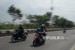 Pemudik yang menggunakan sepeda motor melintasi Jalan Pantura di Lohbener, Indramayu, Jabar, Rabu (21/6).