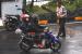 Pengendara sepeda motor melintasi dermaga saat keluar dari kapal di Pelabuhan Ketapang, Banyuwangi, Jawa Timur, Selasa (19/4/2022). Pemudik disarankan untuk memperhatikan riding gears mereka untuk segi keamanan ketika menempuh perjalanan pulang kampung.