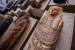 Peti mati yang ditemukan  di pemakaman Saqqara, 30 km selatan ibu kota Mesir Kairo, pada 3 Oktober 2020. (AFP)