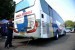  Petugas unit pengujian keliling Dinas Perhubungan DKI Jakarta melakukan uji emisi dan memeriksa komponen bus angkutan lebaran di Terminal Lebak Bulus, Jakarta, Kamis (1/8).    (Republika/Agung Supriyanto)