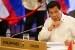Presiden Filipina Rodrigo Duterte saat KTT ASEAN Cina ke-20 di Manila, Filipina, Senin (13/11). 