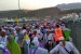 Ribuan jamaah haji berdesakan terowongan Al Moashem untuk melaksanakan jumrah.
