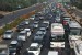 Kemacetan di lajur tol Jakarta-Cikampek. (ilustrasi).