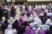 Sertifikasi pembimbing ibadah haji untuk meningkatkan kualitas layanan. Foto sejumlah jamaah haji asal Palembang mendengarkan tausiyah dari pembimbing ibadah di sekitar Masjid Al-Ghamamah, Madinah, Jumat (26/7/2019).  