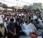 Suasan shalat Idul Fitri di Gaza