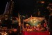  Warga merayakan malam takbiran di atas panggung di Jalan KH Mas Mansyur, Tanah Abang, Jakarta, Sabtu (18/8) malam. (Dian Dwi Saputra/Antara)