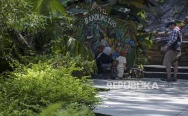 Pengunjung beraktivitas di area Kebun Binatang Bandung (Bandung Zoo), Kota Bandung, Jawa Barat, Kamis (27/7/2023). Pihak pengelola menyatakan, Kebun Binatang Bandung atau Bandung Zoo akan tetap beroperasi seperti biasa sambil menunggu hasil putusan di Mahkamah Agung terkait sengketa kepemilikan lahan.