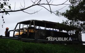 Bus Pahala Kencana Terbakar di Tol Jombang-Mojokerto, Ini Penyebabnya Menurut Polisi