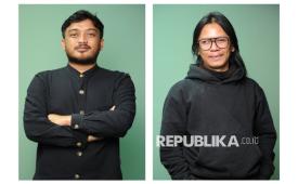 Jurnalis Republika Thoudy Badai (kiri) dan Bambang Noroyono (kanan).