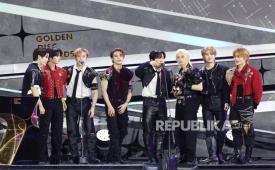 Grup K-pop Stray Kids. Stray Kids tidak akan mengajukan karya musik mereka untuk Grammy Awards 2027. 