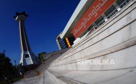 Suasana Masjid Raya Baiturrahman Semarang.