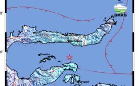 Gempa magnitudo 5,4 guncang wilayah perairan Pulau Puah, Sulteng..