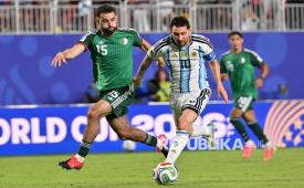 Penyerang timnas Argentina Lionel Messi.