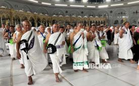 Ilustrasi umroh di Masjidil Haram.