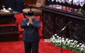 Presiden RI Prabowo Subianto dalam Rapat Paripurna ke-19 DPR RI Masa Persidangan V Tahun Sidang 2025-2026 di Kompleks Parlemen, Senayan, Jakarta Pusat, Rabu (20/5/2026).