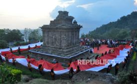 Candi Gedong Songo di Kecamatan Bandungan, Kabupaten Semarang, Jawa Tengah, Jumat (27/10/2023).