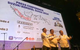 Ceremonial Suzuki bengkel siaga mudik lebaran di 66 titik wilayah Indonesia untuk motor dan mobil, Kamis (28/3/2024).