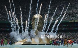 Suasana seremoni pembukaan Piala Dunia 2026 di Stadion Azteca, Mexico City, Meksiko, Kamis (11/6/2026). 