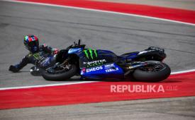 Pembalap Spanyol Alex Rins dari Monster Energy Yamaha MotoGP.