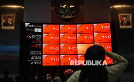 Warga mengamati layar digital pergerakan Indeks Harga Saham Gabungan (IHSG) di Bursa Efek Indonesia, Jakarta, Rabu (3/6/2026). Indeks Harga Saham Gabungan (IHSG) ditutup melemah  254,36 poin atau 4,11 persen ke posisi 5.941,07 setelah seharian berkutat di zona merah pada rentang 5.841-6.213. 