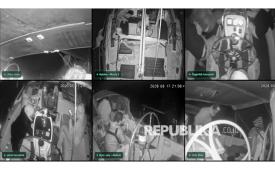 Tampak dalam tangkapan gambar layar CCTV kapal misi pelayaran Global Sumud Flotilla, Ozgurluk, yang membawa jurnalis Republika Thoudy Badai Rifan Billah, Senin (18/5/2026) WIB.