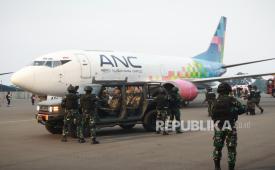 Latihan skala besar melibatkan 26.998 personel TNI lintas matra di Bandara IMIP, Kabupaten Morowali, Provinsi Sulawesi Tengah.