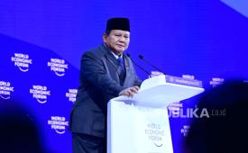Presiden RI Prabowo Subianto menyampaikan pidato saat World Economic Forum (WEF) 2026 di Davos, Swiss, Kamis (22/1/2026).