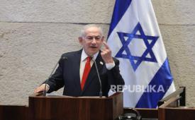 Perdana Menteri Israel Benjamin Netanyahu menyampaikan pidato di Knesset, parlemen Israel, di Yerusalem, 2 Februari 2026. 