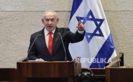 Perdana Menteri Israel Benjamin Netanyahu menyampaikan pidato di Knesset, parlemen Israel, di Yerusalem, 2 Februari 2026. 