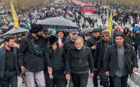 Menteri Luar Negeri Iran Abbas Araghchi mengikuti pawai Hari al-Quds di Teheran, Jumat (13/3/2026).