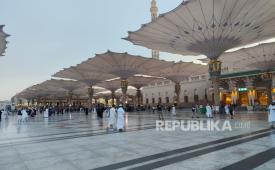 Suasana Masjid Nabawi jelang musim haji 2026 di Madinah, Arab Saudi, Senin pagi (20/4/2026) waktu setempat.