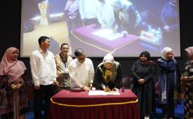 Penandatanganan Nota Kesepahaman (MoU) antara UNPAM dengan Koneksi Indonesia Inklusif, Seknas FITRA, dan Komisi Penyiaran Indonesia pada Selasa (21/4/2026).