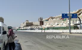 Suasana kota tenda Mina yang akan digunakan jamaah haji Indonesia saat puncak haji di Makkah, Arab Saudi, Selasa (19/5/2026).