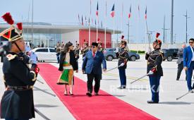 Presiden RI Prabowo Subianto bersama delegasi terbatas lepas landas dari Bandara Orly, Paris, Perancis, Jumat (29/5/2026) slang waktu setempat, menuju Jakarta.